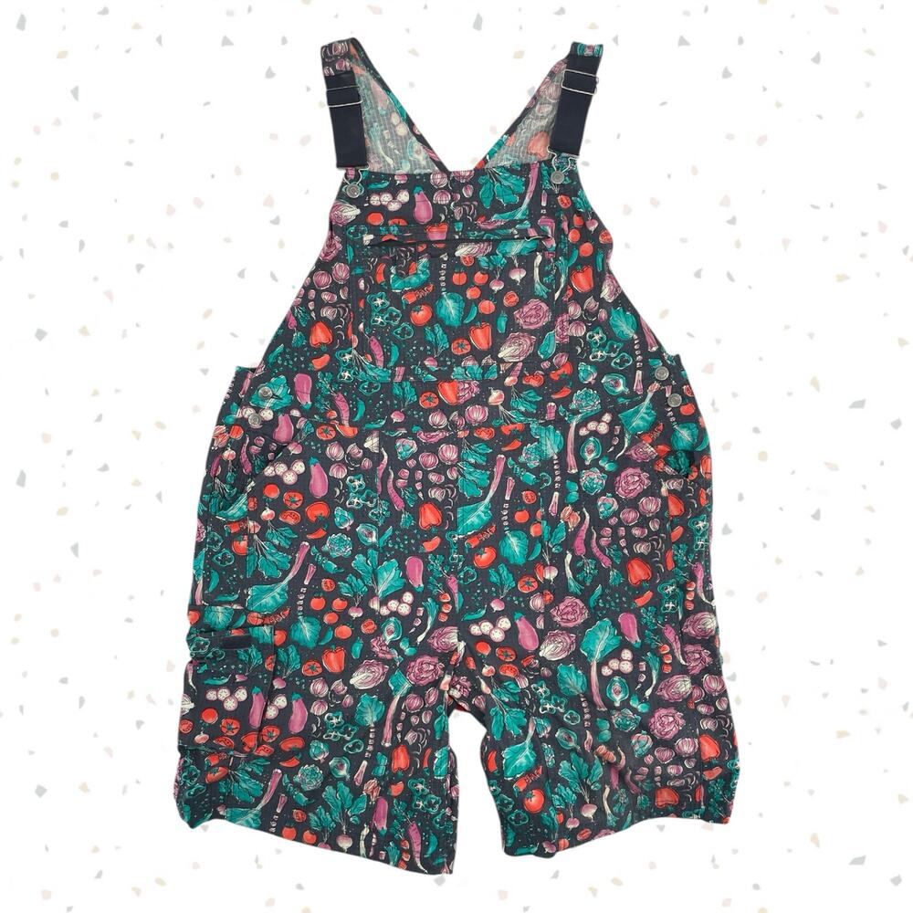 Duluth Trading Heirloom Veggies Overalls Gardening Shorts Ink Vegetable Size XXL